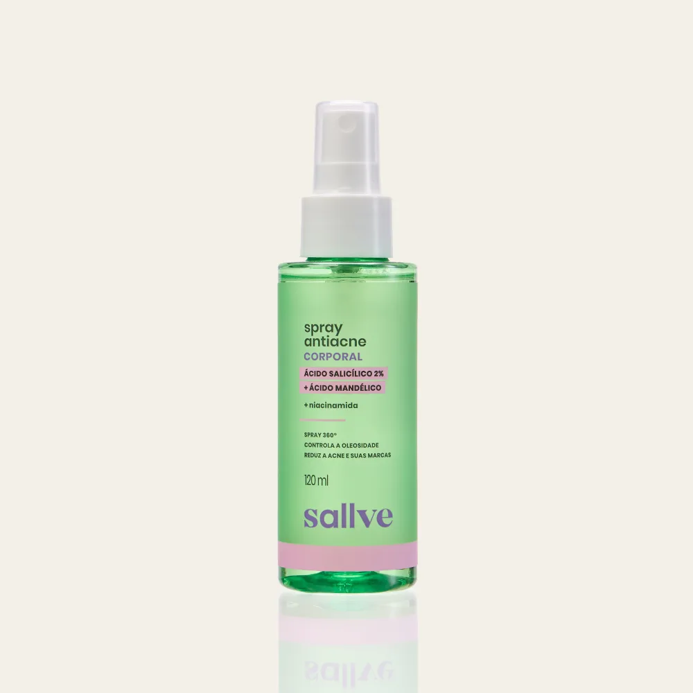 Spray Antiacne Corporal sallve 120ml com válvula 360 graus